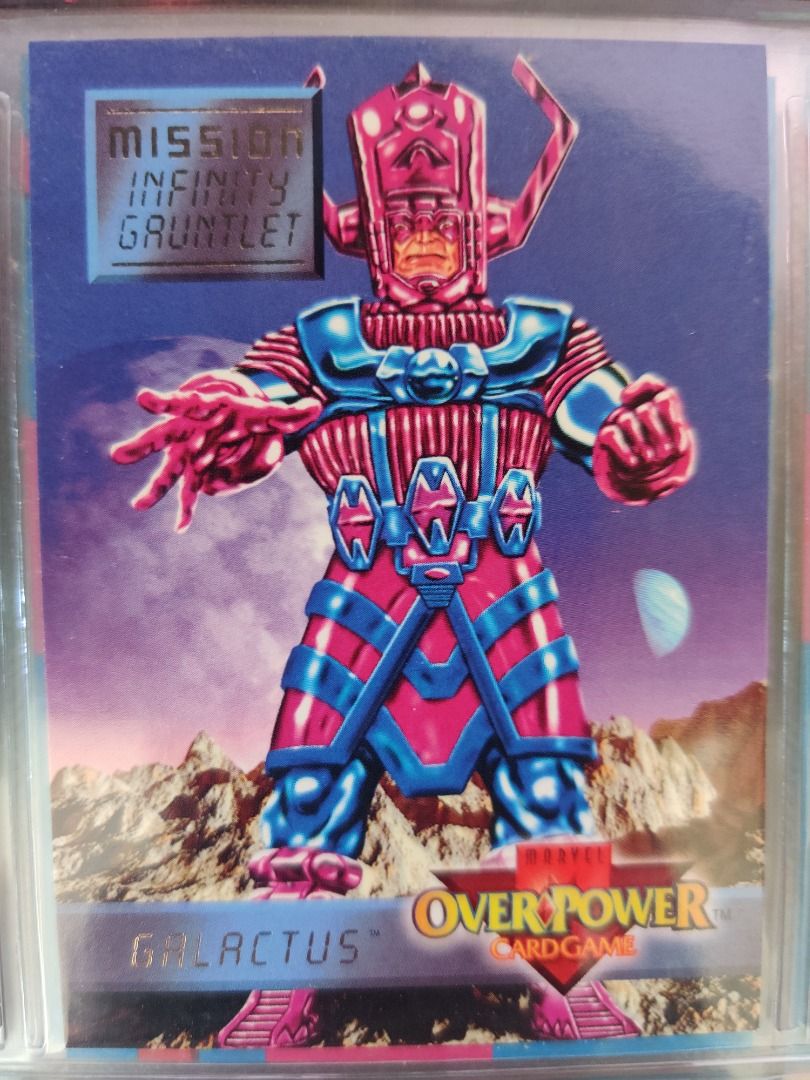 1995 Fleer Marvel OverPower CardGame Galactus (Category: Raw Singles) located in Kawit. Submitted by ryuko.matoi (Listing ID 1289543729, Image 1). Description: 1995 Fleer Marvel OverPower CardGame Galactus No reply means not interested No trade/swaps No reservation MOP - BDO & Cash Pick up location: Rosedale Reacsidences, Barangay San Sebastian, Kawit Cavite..