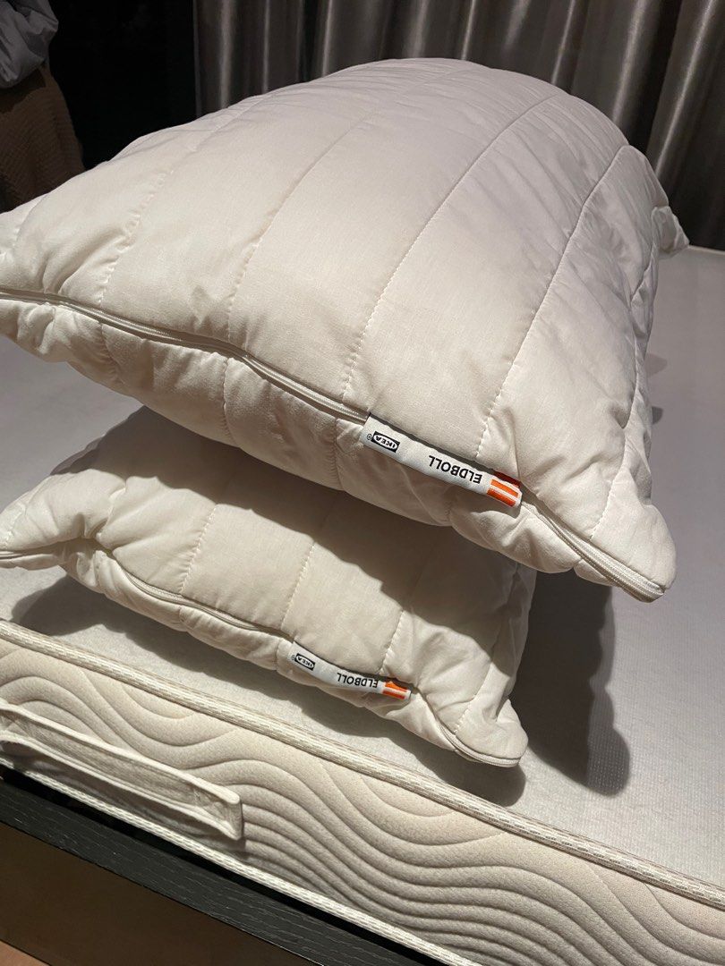 2 ikea pillows like new Furniture Home Living Bedding Towels on Carousell