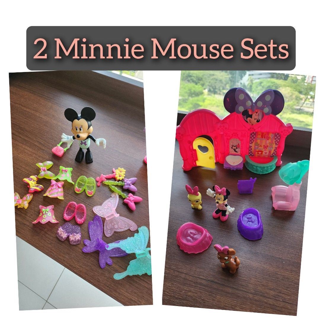 2 sets Disney Authentic 25pcs Minnie Mouse toy bundle sets salon dressing up Toddler Baby Play Pretend Toys Hobbies Toys Toys Games on Carousell