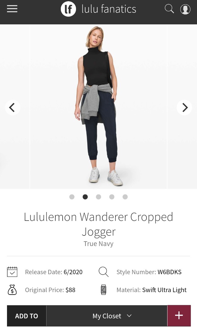 Lululemon wanderer crop [size 4], Women's Fashion, Activewear on Carousell
