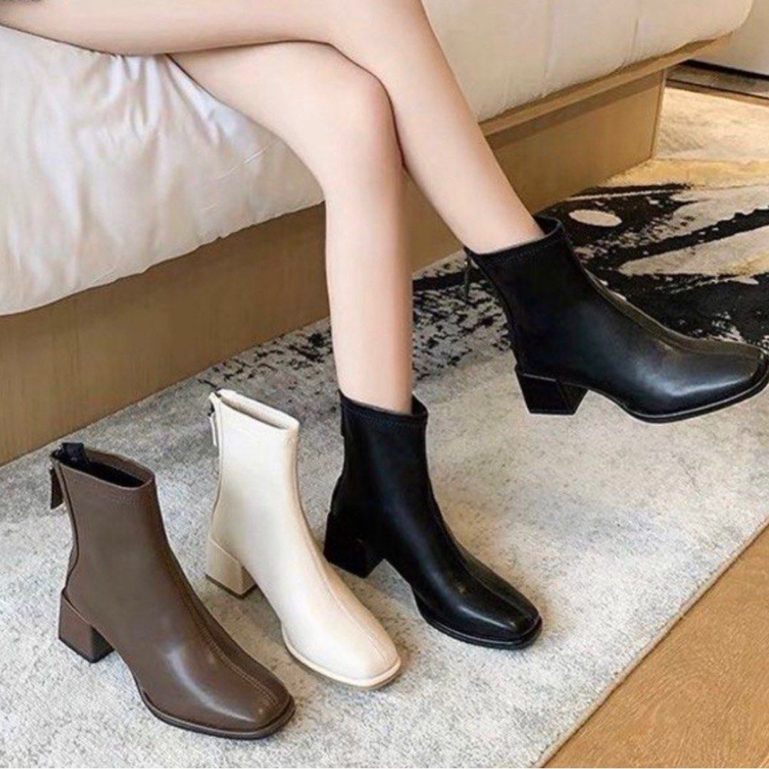 Low cut heel boots clearance