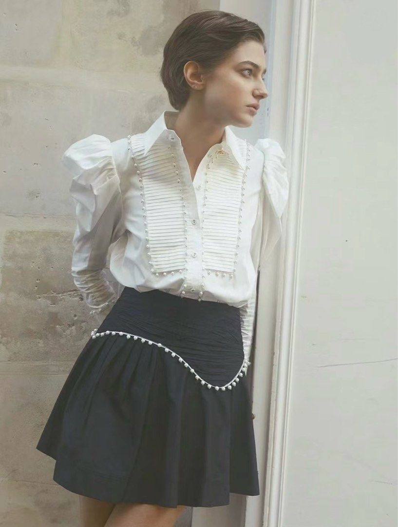 Florence Pearl Trim Mini Skirt