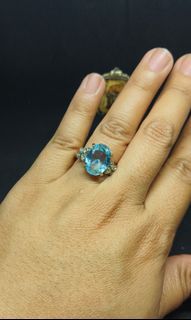 Aquamarine Cubic Zirconia Ring
