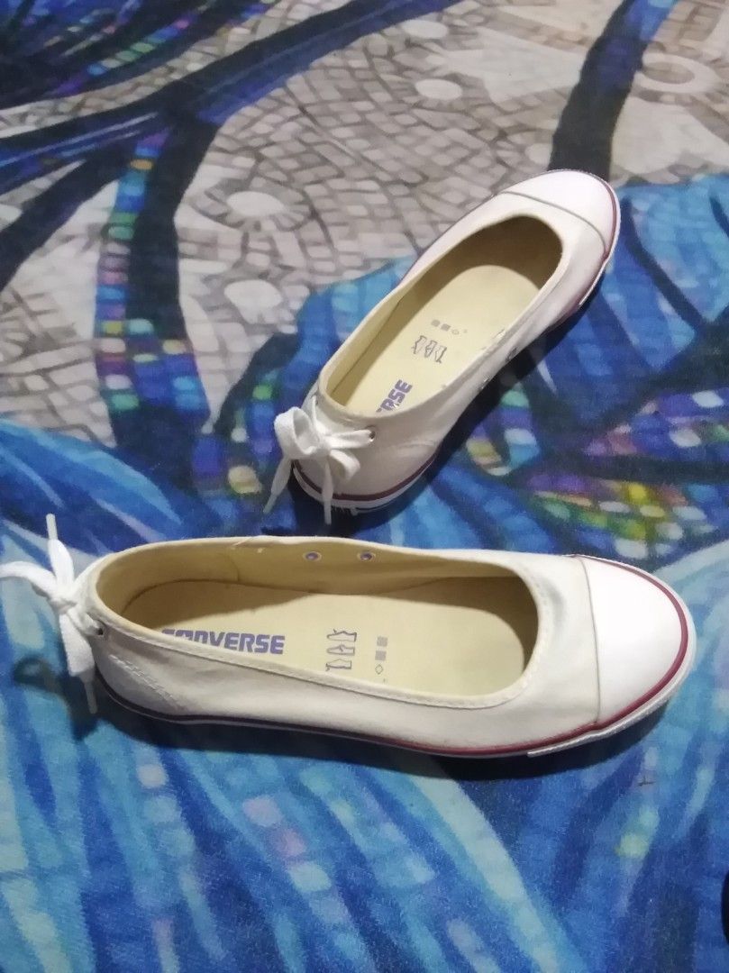 Authentic Converse ballerina flat shoe white Women s Fashion