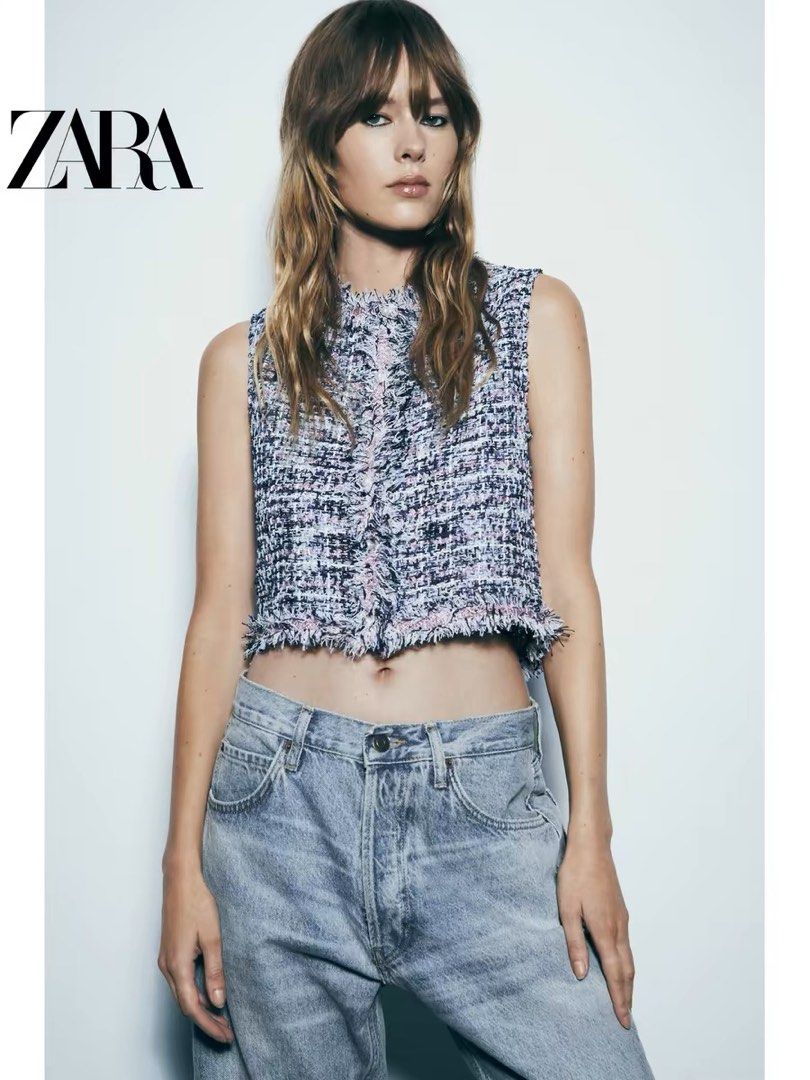 Zara Pink and Blue Tweed Bralette Medium – Shop for Shelter