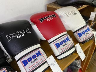 Boon Cowhide Leather Compact Muay Thai Boxing Gloves New Colors for 2024