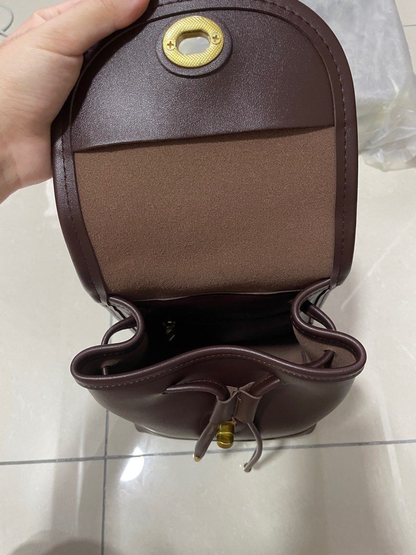 [Brand New] Leather Tactile Feel Small Backpack, Women's Fashion, Bags ...