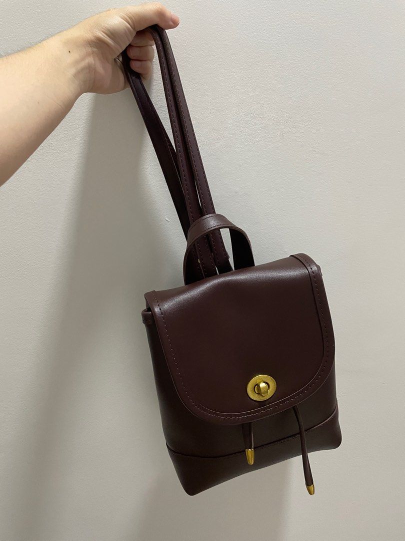 [Brand New] Leather Tactile Feel Small Backpack, Women's Fashion, Bags ...