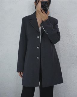CABI Classic Gray/ Blue Tint Coat • Medium 8