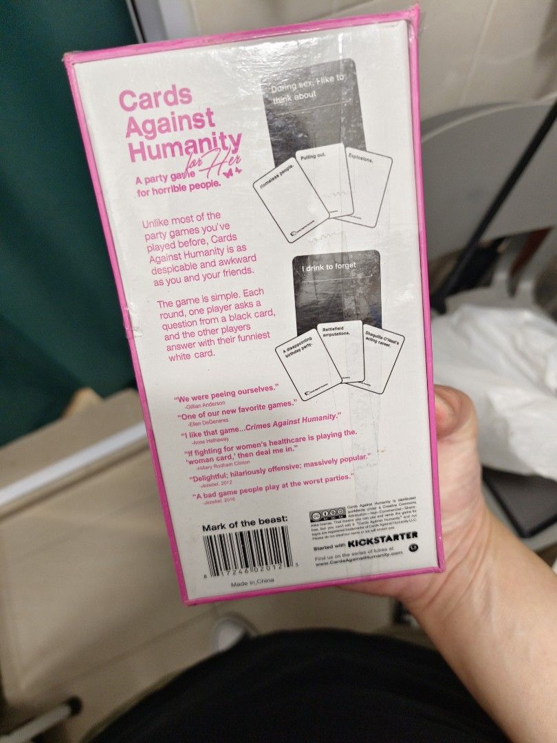 Cards Against Humanity "For Her" Pink Limited Edition, Hobbies & Toys, Toys  & Games on Carousell