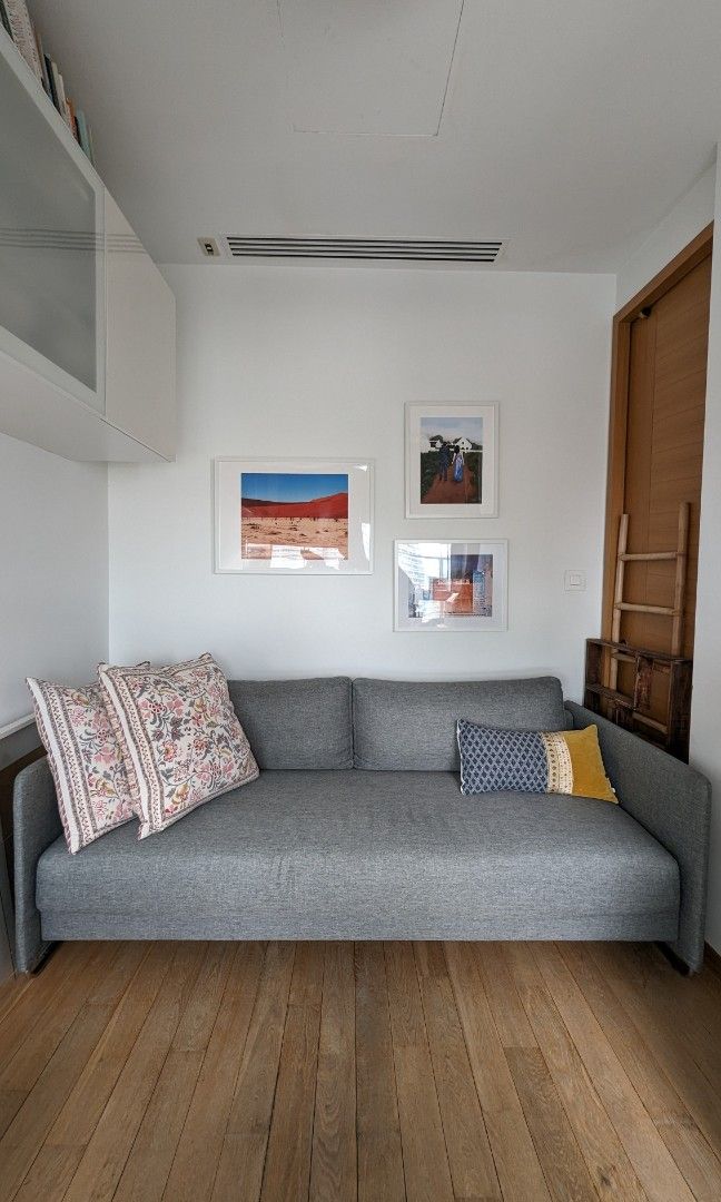 Tandom microgrid grey sleeper sofa store