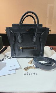 Celine nano luggage in smooth calfskin leather with ghw