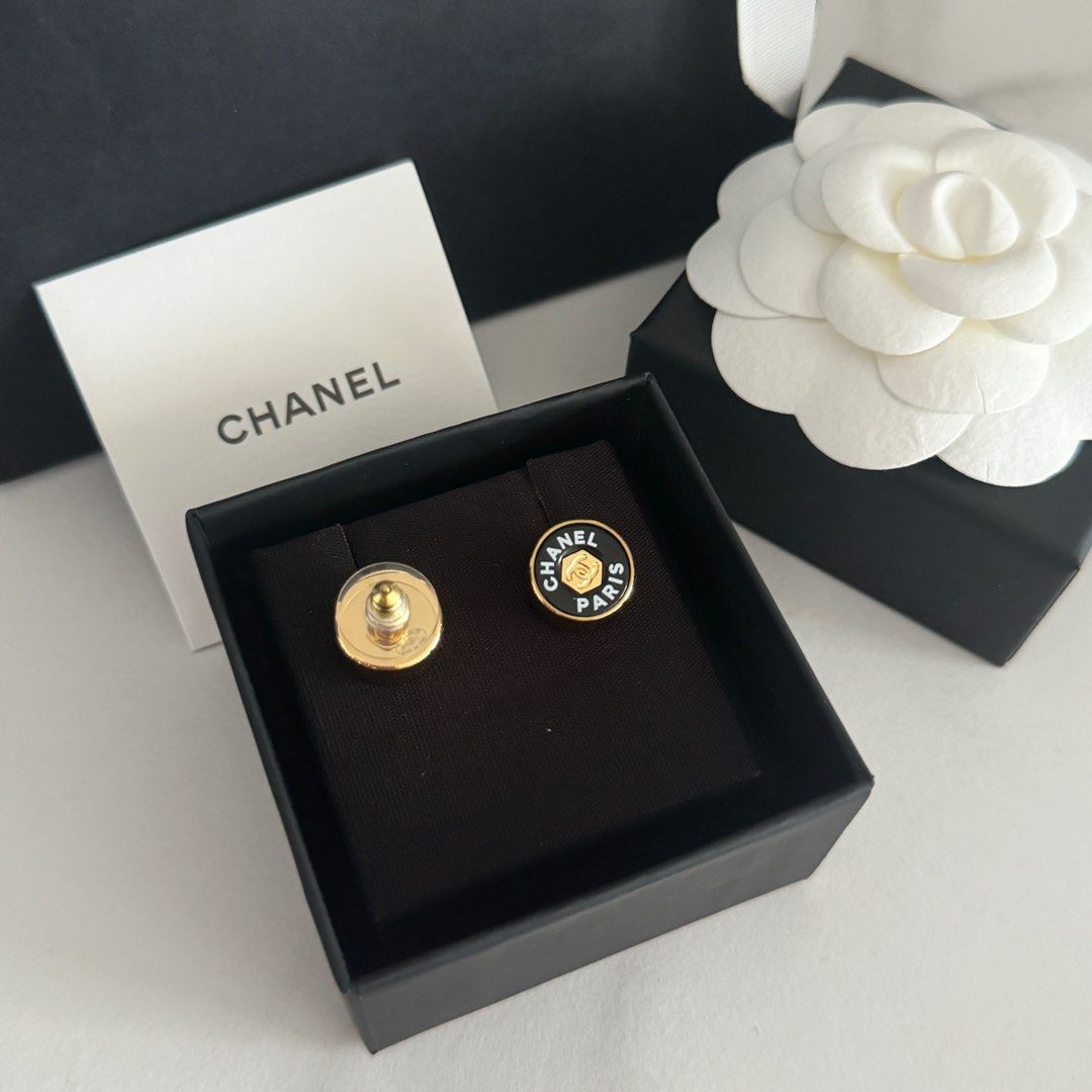 Chanel button earrings shop