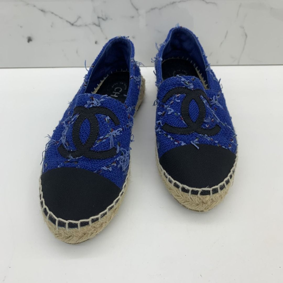 CHANEL G29762 BLUE TWEED 35 ESPADRILLES 247006144 WE