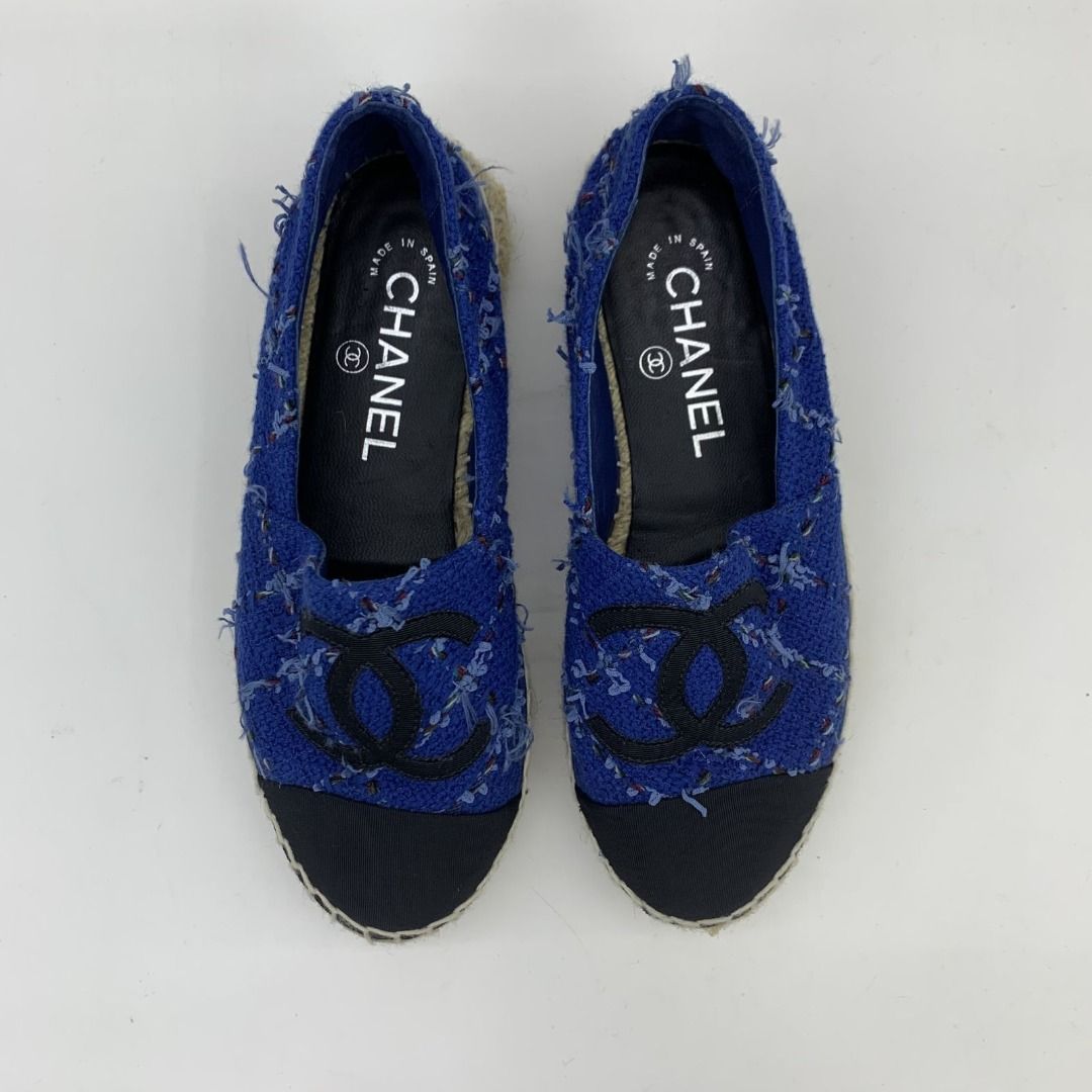 CHANEL G29762 BLUE TWEED 35 ESPADRILLES 247006144 WE
