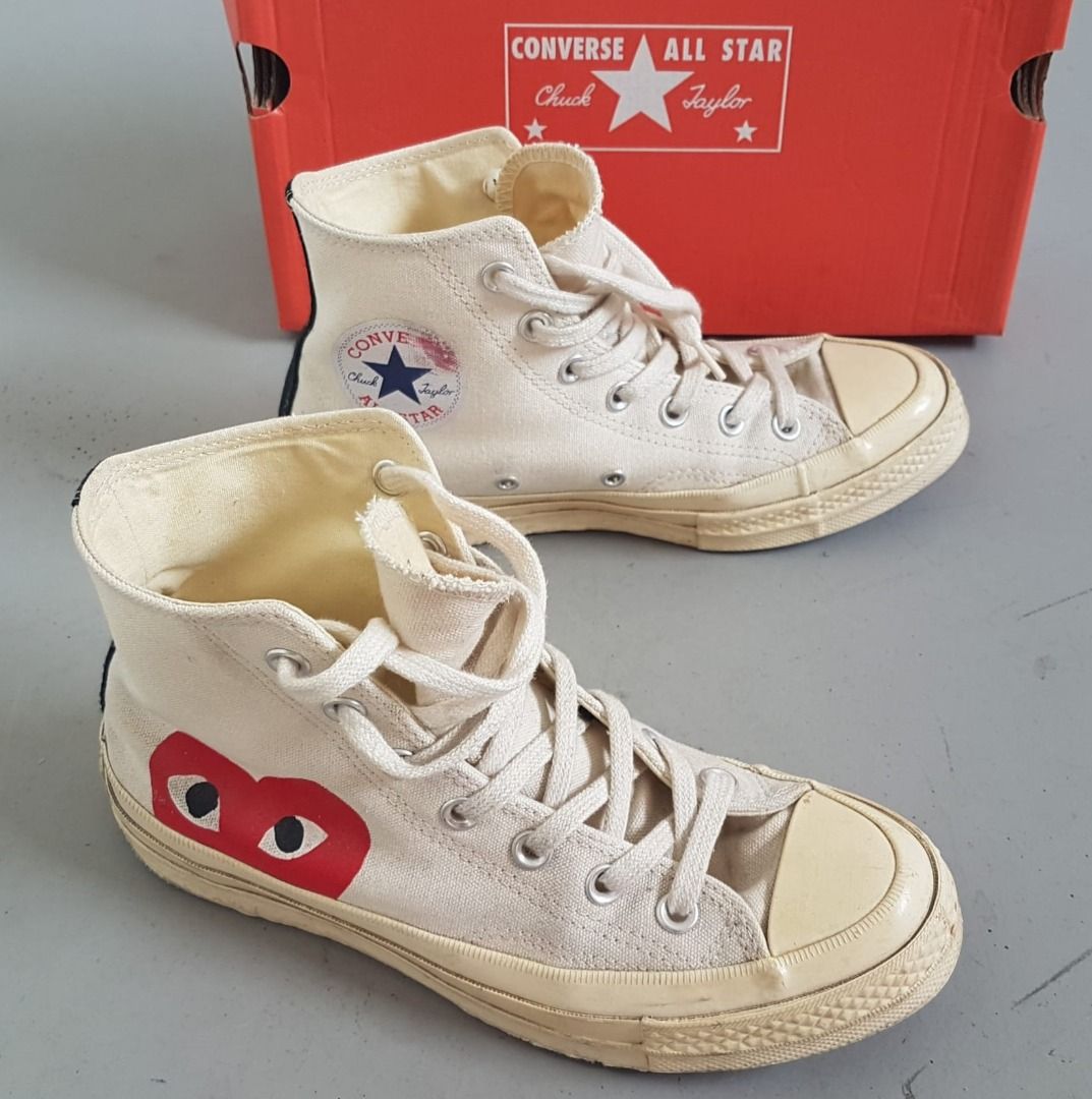 Play Comme des Garcons X Converse Chuck 70 Sneakers US 5 M US 7 W UK 5 EU 37.5 Unisex Chuck Taylor All Star High Cut Pop Art HEART logo