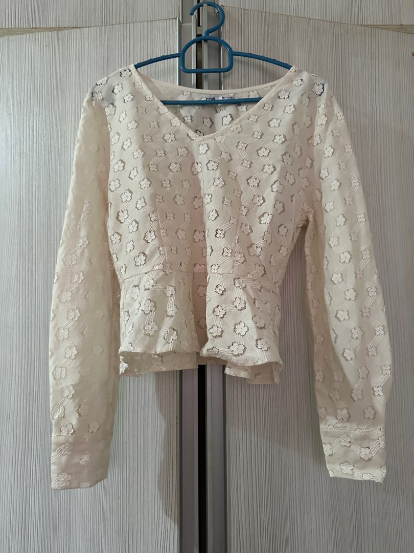 Flower Embroidered Mesh Top