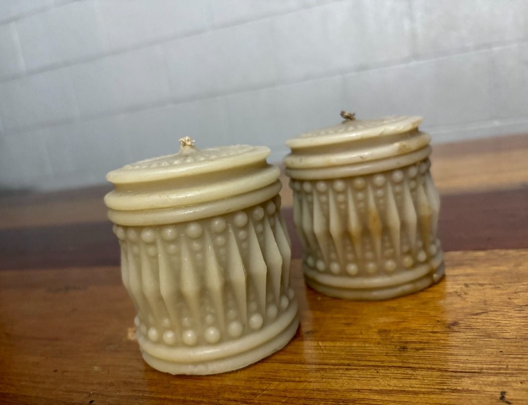 Beeswax candles (Category: Other Home Decor) located in Las Pinas. Submitted by tienda_ (Listing ID 1289610729, Image 2). Description: Beeswax candles 350 per candle Gently rendered in a solar wax melter. Refined under very low heat. Retains the fragrance of honey indefinitely. (*All candles are handmade please allow a couple of points in millimeter sizing*) 9cm height by 8.3cm width To "break in" our beeswax candles: trim wick to 1/4 inch. Wrap 