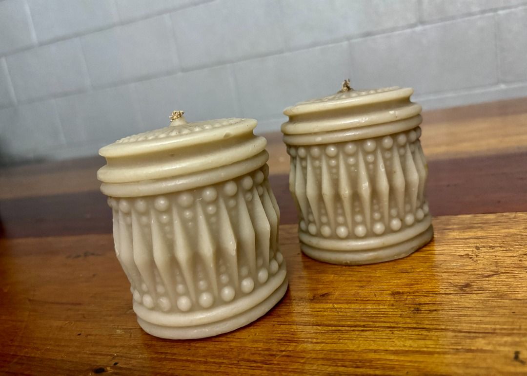 Beeswax candles (Category: Other Home Decor) located in Las Pinas. Submitted by tienda_ (Listing ID 1289610729, Image 1). Description: Beeswax candles 350 per candle Gently rendered in a solar wax melter. Refined under very low heat. Retains the fragrance of honey indefinitely. (*All candles are handmade please allow a couple of points in millimeter sizing*) 9cm height by 8.3cm width To "break in" our beeswax candles: trim wick to 1/4 inch. Wrap 