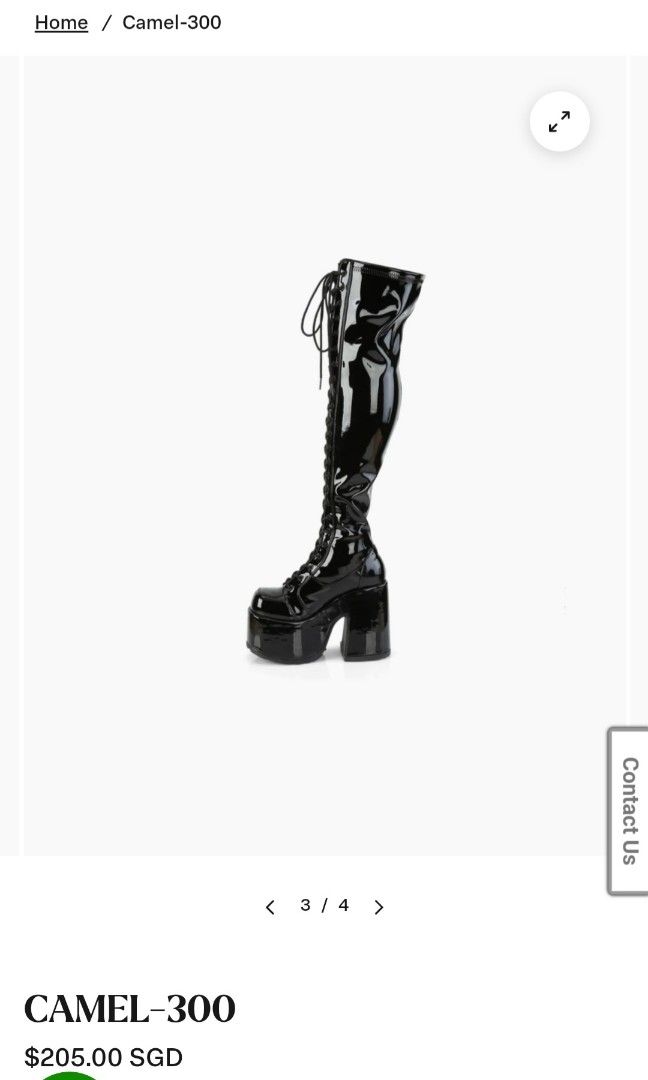 Demonia camel 300 patent thigh high boots dollskill killstar goth punk gothic cosplay Women s Fashion Footwear Boots on Carousell