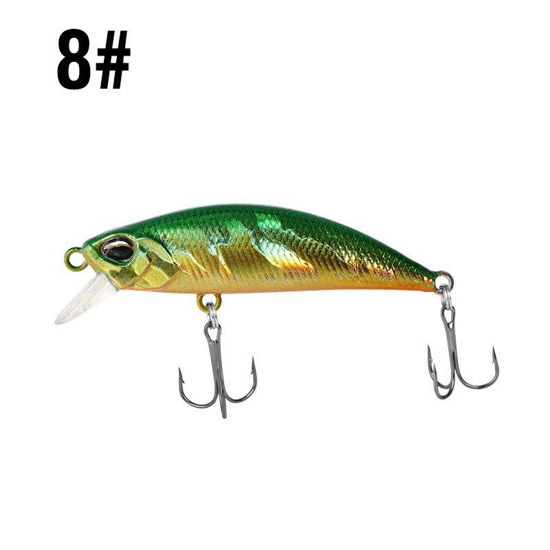 Fishing Lure 5g/5cm Sinking Minnow 3D Eyes Laser Trolling Plastic Buzz Bait  Lure With 2 Trible Hook Fake Umpan Artificial Lures Fake Bait Pancing,  Sports Equipment, Fishing on Carousell