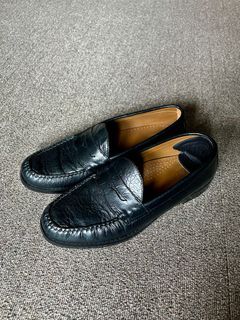 gh bass croc leather penny loafer