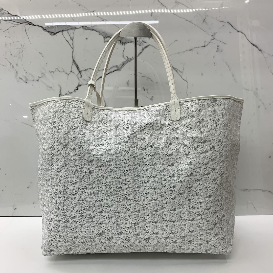 GOYARD WHITE SAINT LOUIS GM WITH POUCH TOTE BAG 247006052 AL