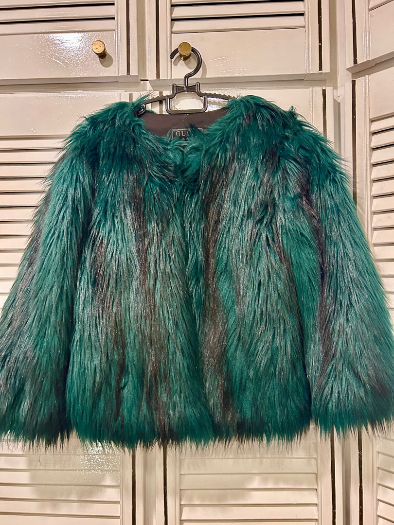Fuzzy green new arrivals jacket