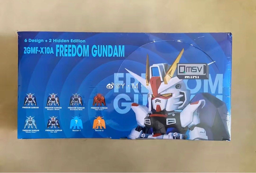 Gundam QSMV Mini Blind Box ZGMF-X01A Freedom Gundam Bandai Popmart (Category: Designer & Blind Box Toys) located in Singapore. Submitted by ajhobby (Listing ID 1289524677, Image 1). Description: QSMV mini Freedom Gundam 🔥 100% Authentic 🔥 Bandai Licensed product New One set contains 8 boxes Price: $150 8 different design (6 basic + 2 hidden) *One set is not compulsory include 8 different design We also can sell each design separately, pm us for