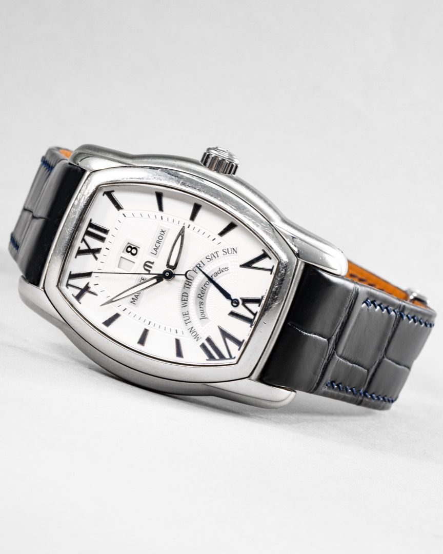 Maurice lacroix sales black leather strap