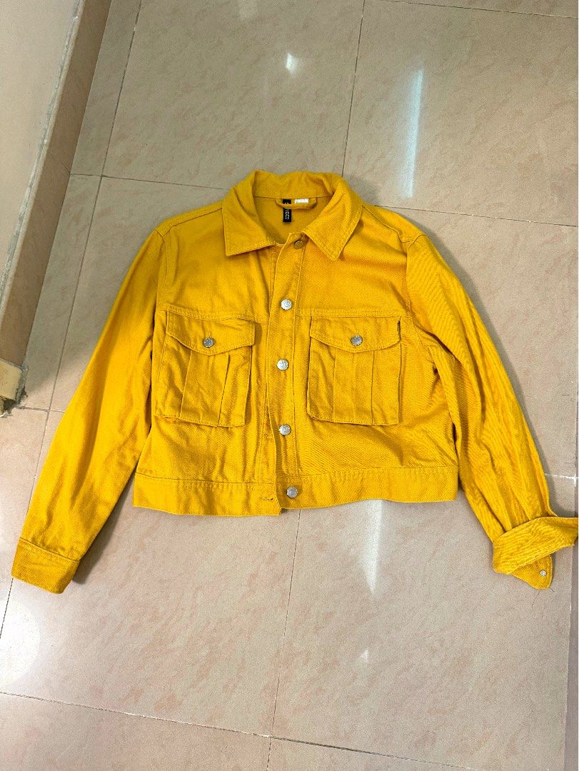 H&m yellow denim jacket best sale