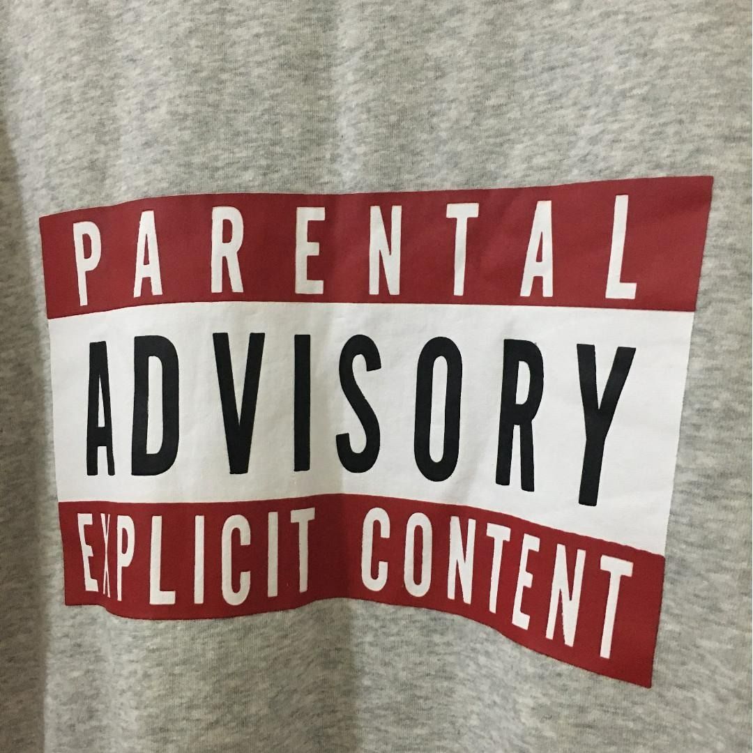 H M Parental Advisory Printed Sweatshirts Men s Fashion Tops Sets Tshirts Polo Shirts on Carousell