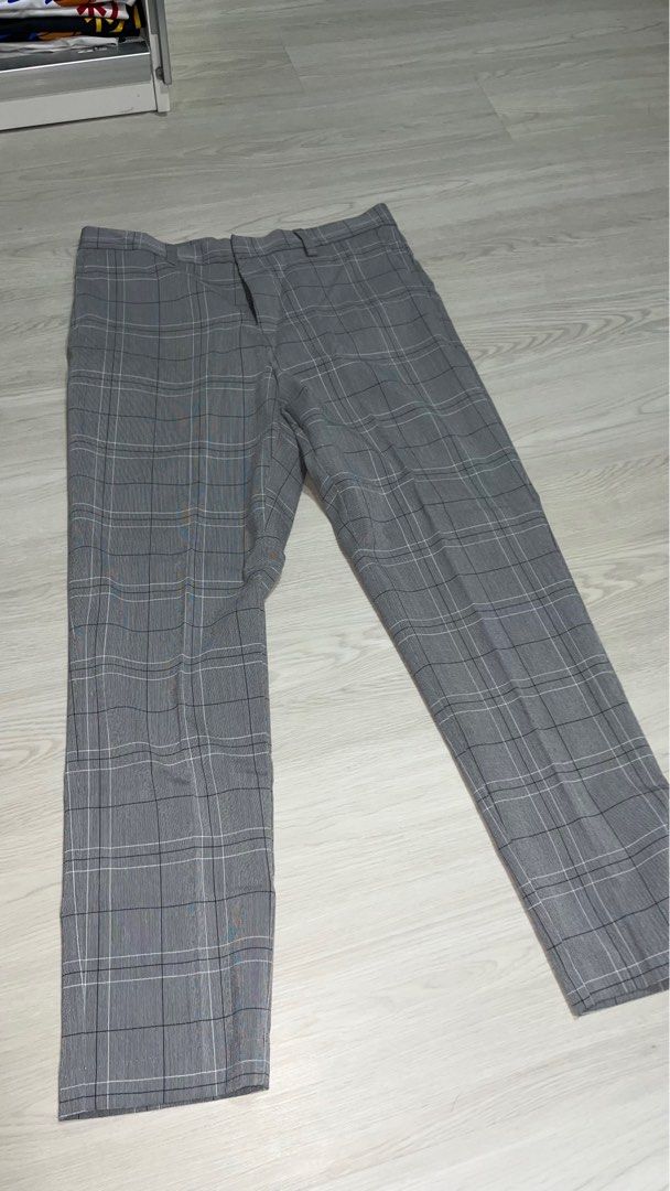 h&m plaid pants