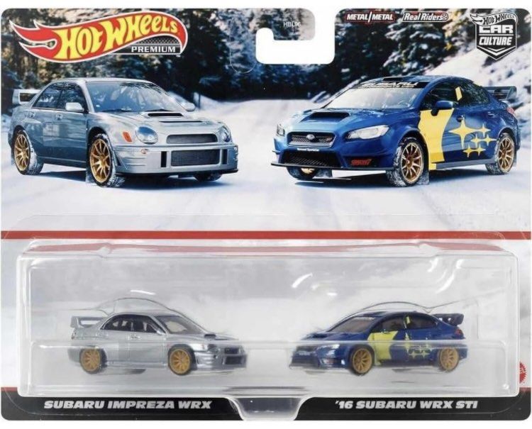 Hot Wheels 2 pack Subaru Impreza WRX STI Rally premium car culture