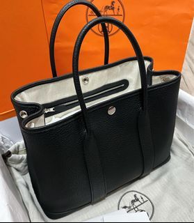 RUSH! LIKE NEW! Authentic Hermes Garden Party 30 in Black