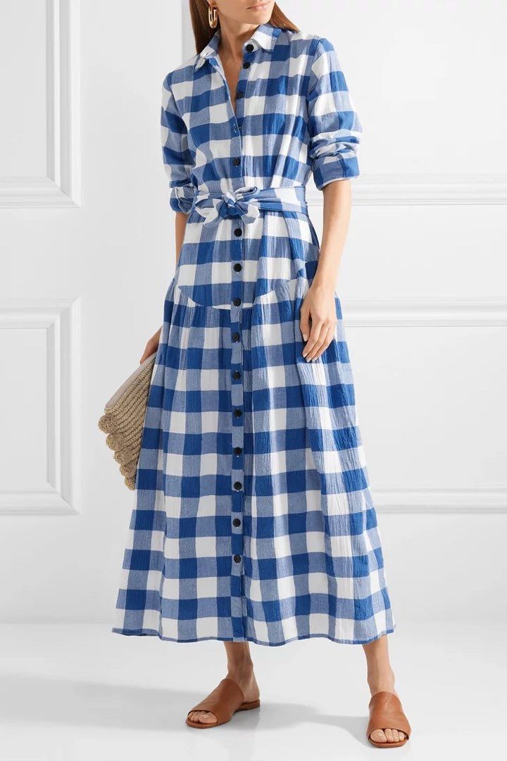 Mara hoffman gingham dress online