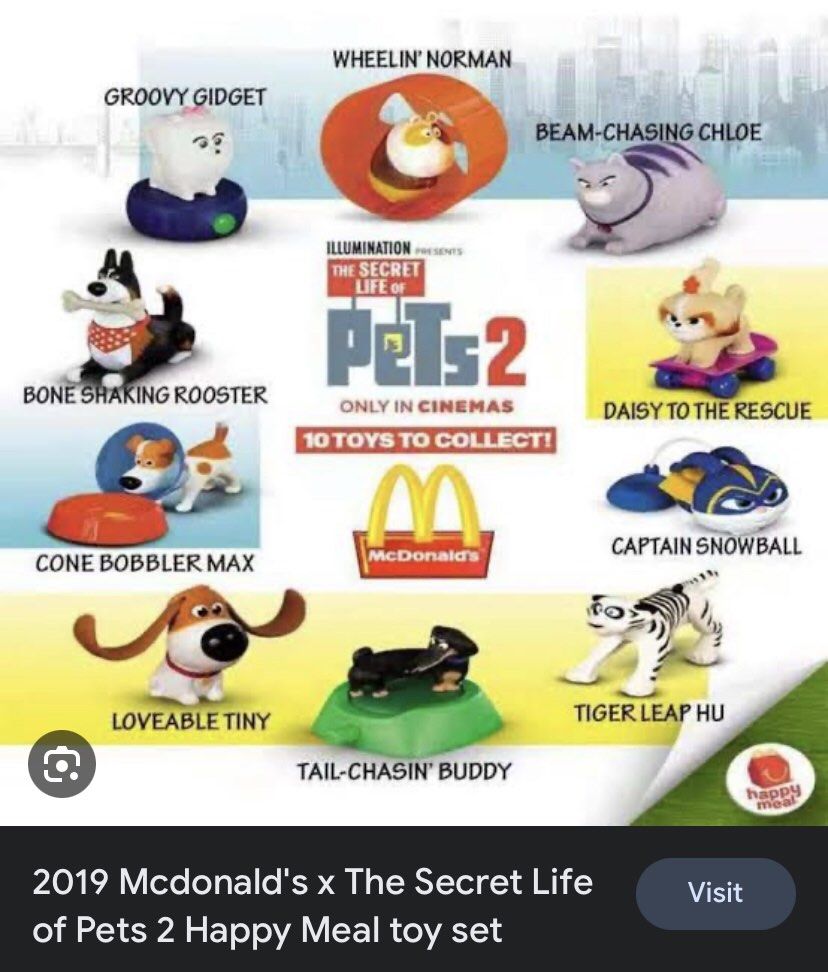Mcdonald s Secret Life of Pets 2 Complete Set Hobbies Toys