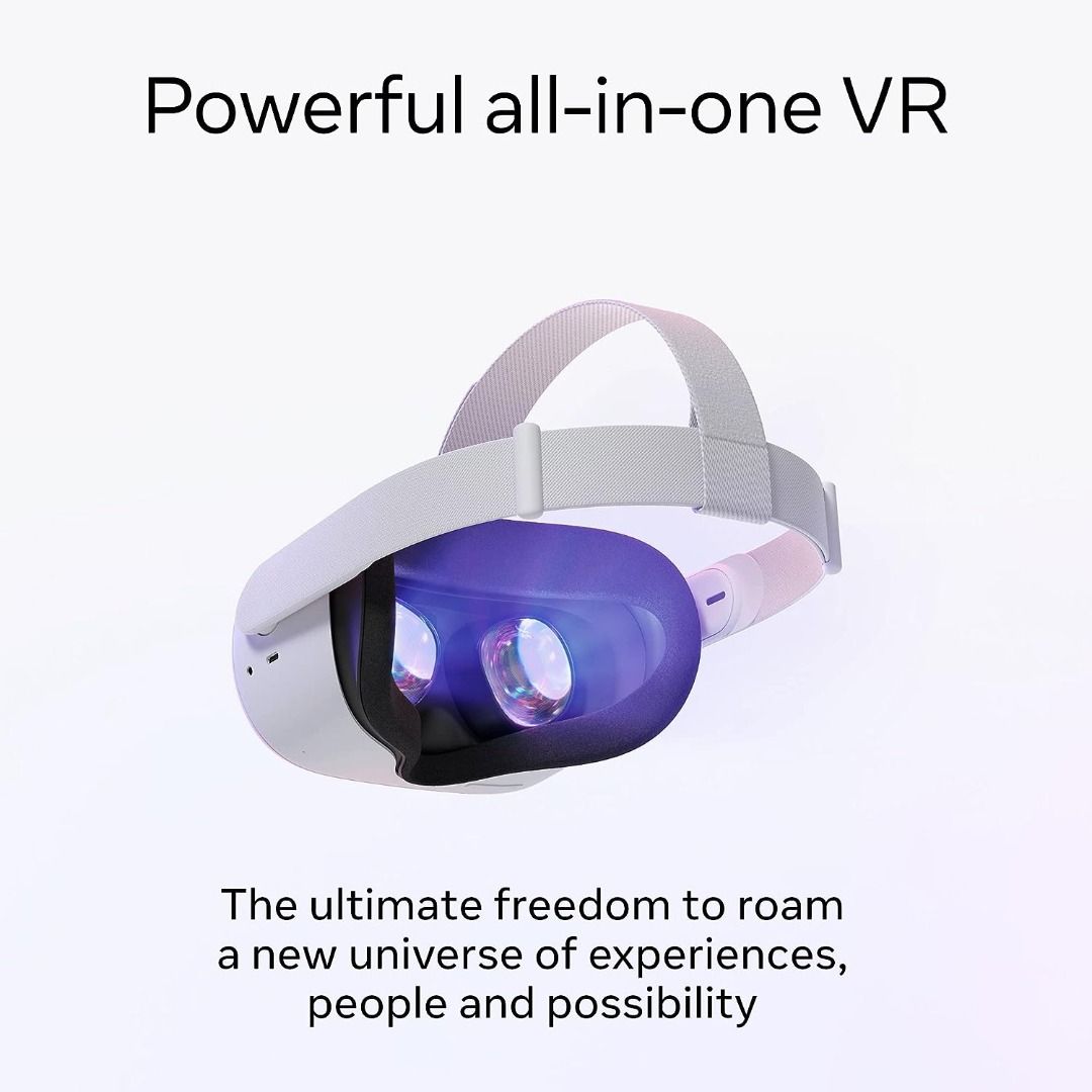 Meta Quest 2 128GB with Complete First Party Accessories BUNDLE DEAL (Category: Virtual Reality) located in Las Pinas. Submitted by techsmartph (Listing ID 1289653032, Image 2). Description: Includes Quest 2 — Advanced All-In-One Virtual Reality Headset — 128 GB Quest 2 Fit Pack with Two Alternate-Width Facial Interfaces and Light Blockers - VR Quest 2 Carrying Case for Lightweight, Portable Protection - VR Quest 2 Elite Strap for Enhanced Suppor