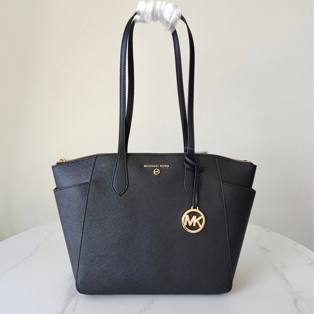 Michael Kors Marilyn Women Tote Bag 2236 Black White Brown