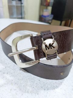 Michael Kors Women's Brown Belt Size Medium Genuine Leather Buckle Logo