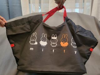Miffy Large Black Drawstring Bag