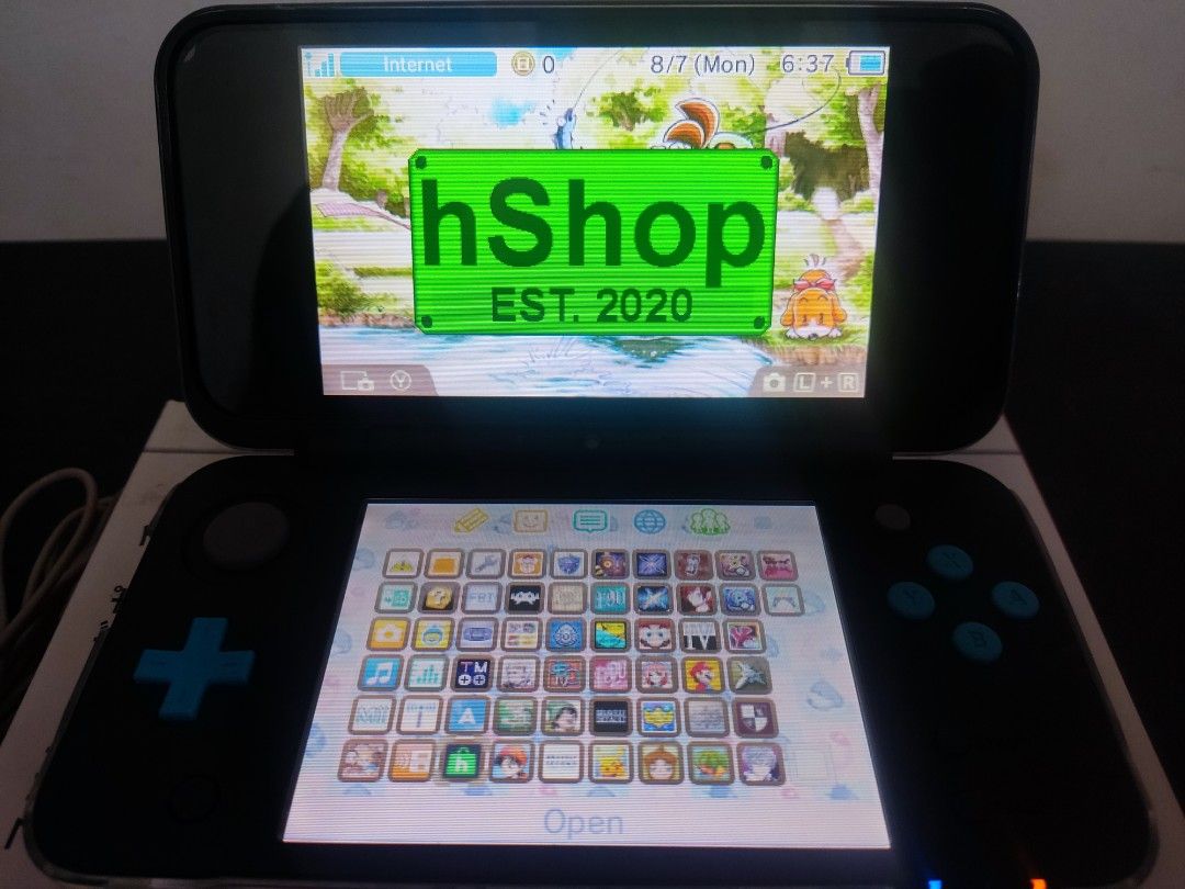New Nintendo 2DS XL Black Turquoise CFW 64GB US version