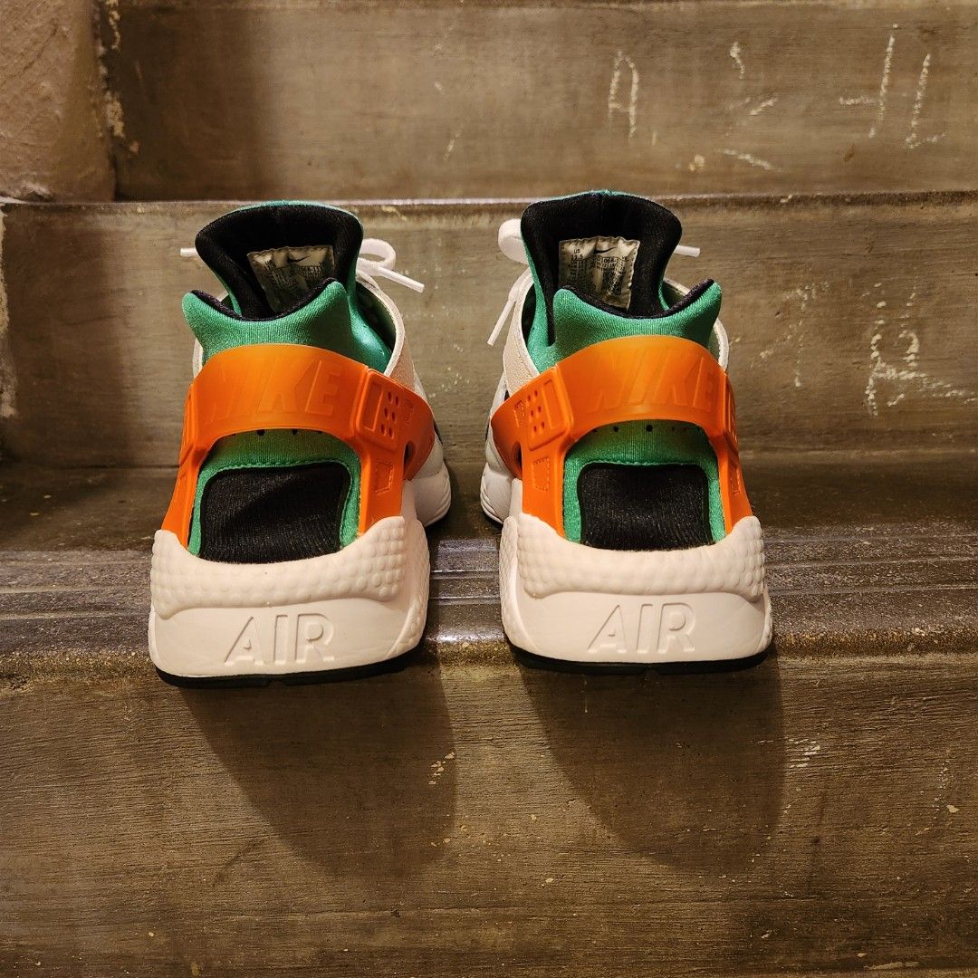 NIKE AIR HUARACHE Miami Hurricanes Unisex Size US11.5 White Safety Orange Stadium Green Black Sneakers Sport Shoes Casual Fashion Men s Fashion Footwear Sneakers on Carousell
