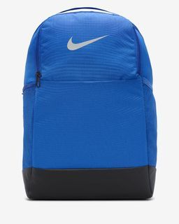 Nike Brasilia 9.5 Retro Multiple Compartment  Backpack Blue Royal Black White Shoulder Crossbody Bag Size Medium 25L Brand New w Tags Plastic