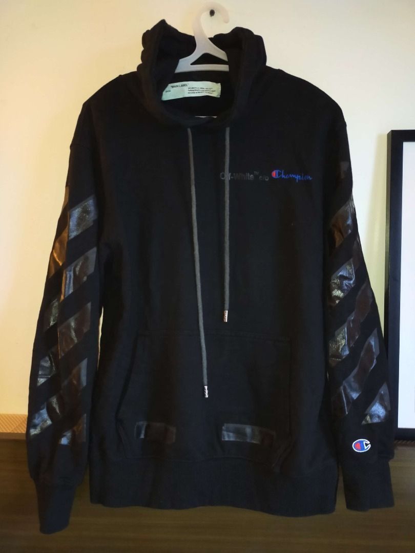 Off White X Champion Hoodie Small Fits Semi Large Audio Other Audio Equipment on Carousell