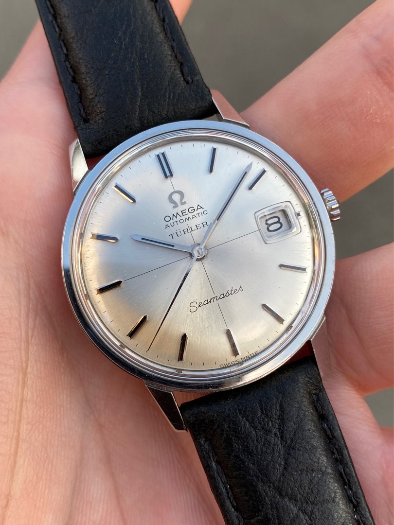 Omega Seamaster 35mm T rler Co Signed Crosshair Sunburst Dial