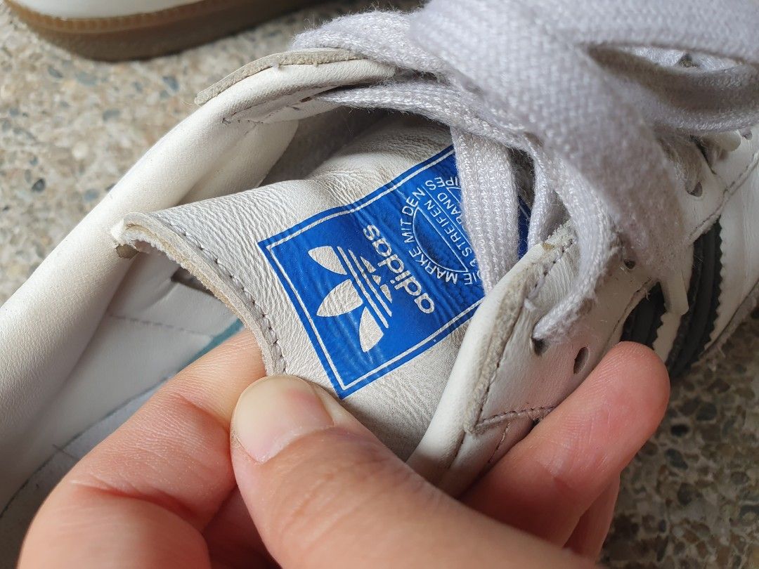 ORIGINAL Adidas SAMBA (size US 4) (Category: Sneakers) located in Pasig City. Submitted by bubbles2022 (Listing ID 1289488375, Image 3). Description: 1.5yo Samba. Sole in perfect condition (not pudpod etc). Malambot na since used condition. ORIGINAL. No Box..