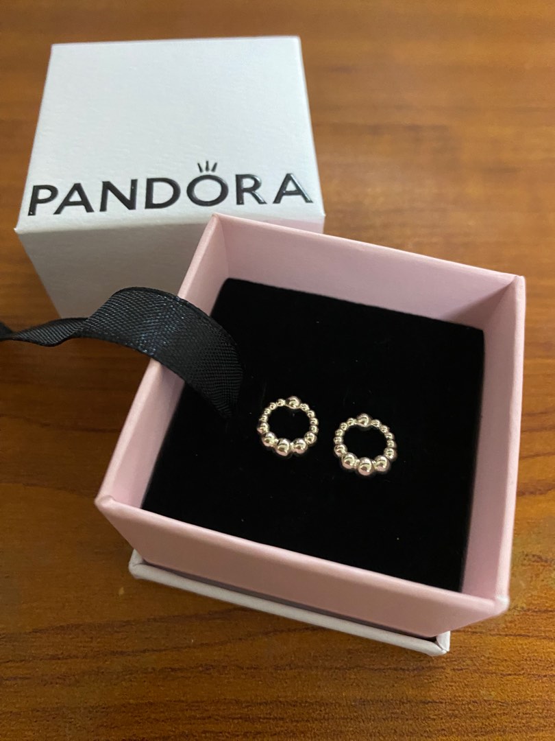 Pandora Beaded Circle Stud Earrings