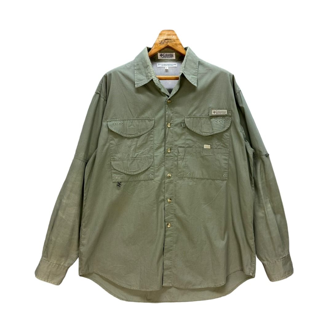 PIT 25 VINTAGE COLUMBIA MULTIPOCKET OUTDOOR SHIRT SIZE L #8806-028
