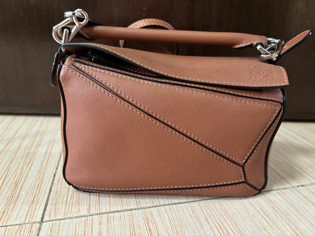 Preloved Loewe mini puzzle bag colour tan Women s Fashion Bags Wallets Cross body Bags on Carousell